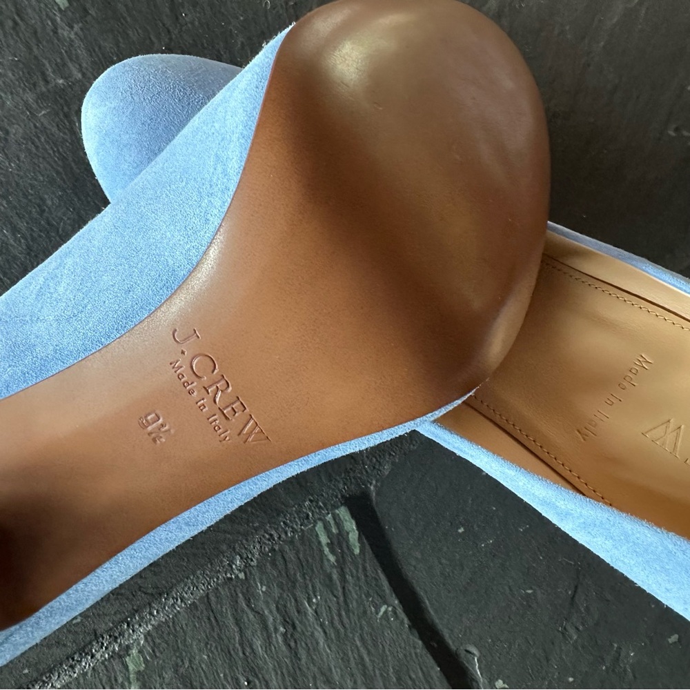 J. Crew Light Blue Suede Heels - Picture 5 of 6